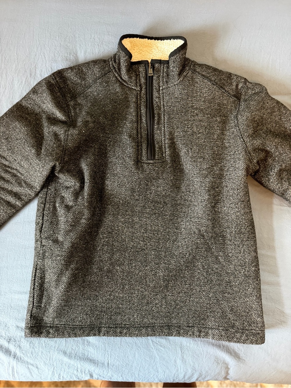 Orvis Men's Charcoal Heather Half-Zip Sherpa Collar Sweater